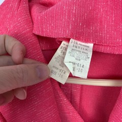 Vintage Silk Polyester Blend Bright Pink 3-Piece Leisure Suit Womens 16 Barbie