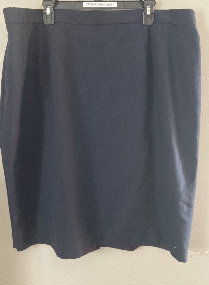 Requirements Vintage Polyester Rayon Navy Skirt NWT 26W