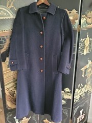 Pristine Vintage Womens Loden Dekatiert Wool Navy Coat – Size 10-Poland Beauty
