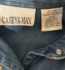 Vintage Casey And Max Back To School Applique Women’s Button Up Tie Back Size L