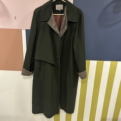 Vtg Avoca Collection Ireland Wool Trench Coat Green Oversized Women’s X-Large