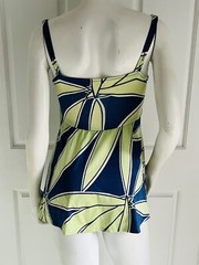 Vintage 1970’s Rose Marie Reid Blue Green One Piece Skirted Swimsuit Size 12