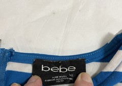 Vintage Bebe Color Block Striped 80’s Peplum Top Size X Small