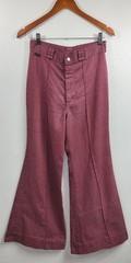 Vintage 1970’s Light Maroon Hi Rise Wide Bell Bottoms Maverick Medium READ