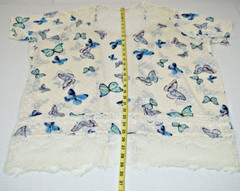 Vintage Candies Butterfly Top Size S/M 90s Semi Sheer Turquoise Butterfly Lace