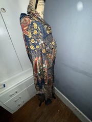 VTG Leslie Fay Midi Dress Belted Size 14P Floral Dressy Classic Chic