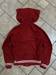VTG 80’s Varsity Letterman Jacket Wool-Blend Leather-Trim Red Cheerleading S/M