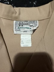 Deadstock Vintage 1970s H Bar C Studded Western 2 Piece Outfit Pant Suit Set Tan