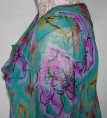Judy Hornby Couture 1980’s Silk Formal Skirt Set sz. 8 Teal floral