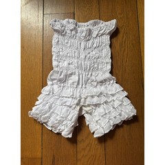 Vintage 80s Coquette Fashion Magic Fendler White Smocked Ruffle Bloomers Shorts