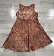 Judy Hornby Vintage 90s Brown Copper Lace 2-Piece Dress & Top Set Sz 6