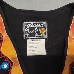 Vintage Joujou Vest Womens Medium Black Butterfly Heart Embroidered Mirror Retro