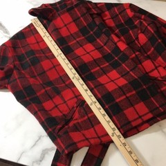 The Limited Vintage 90s Red Black Plaid Flannel Jacket Womens SP Wool Blend