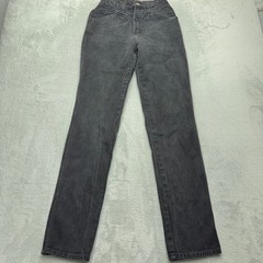 Rockies Jeans Womens 28/7 Black Vintage High Waisted Western Straight Leg Denim