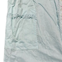 Vintage 1960s Robins Egg Blue Swiss Dot Lace Snap Housecoat