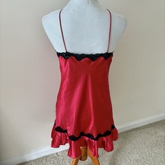 Vintage Victoria’s Secret Gold Label Red Satin Slip Dress Size M