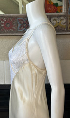 ADAGIO NORDSTROM luxury peignoir 100% silk champagne Nightgown lingerie vtg Lg