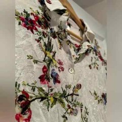 Vintage Christian Lacroix Made in France Size 42 Floral Button Down Shirt