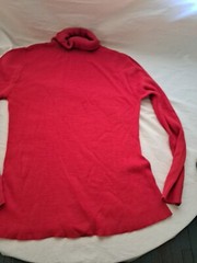 Vtg Womens Red Turtleneck Knit Pullover Sweater Acrylic 60s 70s M K Mart