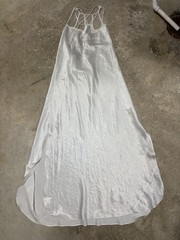 Victoria’s Secret White Satin Slip Lingerie Lace Trim Polyester Nylon