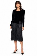 LANZ ORIGINALS dress black 12 cocktail dark romantic gothic midi vintage 80s