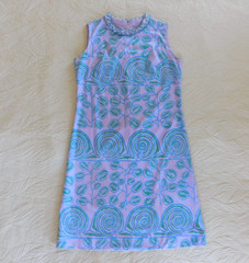 VTG Catherine Ogust Penthouse Gallery mod Sakura, bamboo & butterfly shirt dress
