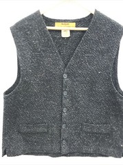 VTG Weathered by Natural Threads Vest Size M Gray Textured Sleeveless Button Up