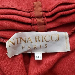 Vintage Red Wool Nina Ricci Full Skirt Dress B36 Size 40