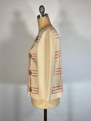 Vintage 1960’s cream color pure wool knit jacket w/ bracelet sleeves ST. ANDREWS