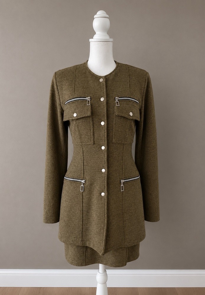 Vintage Ginger Bort PG Collections Bomber Military Style Dress Set Sz 6 USA Made