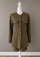 Vintage Ginger Bort PG Collections Bomber Military Style Dress Set Sz 6 USA Made