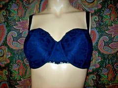 Soma Navy Blue Lace Cup Embraceable Balconette Unpadded Cup Bra 38DD