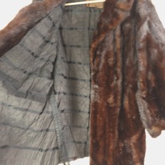 Vintage Umpa Dark Ranch Mink Coat Brown Mid Length Flawed For Repair