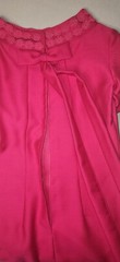 Vintage 70s Silvia Ann Pink Sheath Dress Womens Size 10 Knee Length Flowers