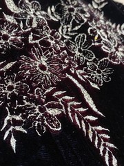 Vintage 1980s velvet moon dress puffed sleeve formal novelty print black gold S