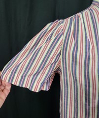 Vintage Miss Fashionality Pink/Purple/White Striped Button Down Top Size 9/10