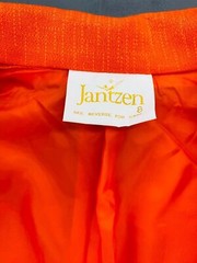 Vintage 1970s red orange jacket, white deadstock NOS Jantzen blazer S