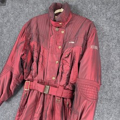 Vintage Descente Womens Ski Suit US 12 One Piece Iridescent Burgundy Ski Snow