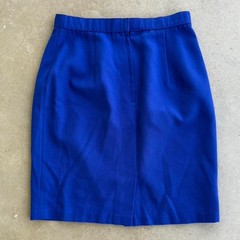 BLUE VINTAGE 1980s MID LENGTH SKIRT 28