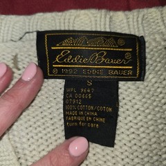 Vintage Eddie Bauer 100% Cotton S Cowboy Horse Western Cardigan Sweater Women