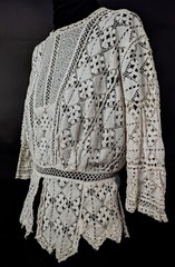 EDWARDIAN WHITE LACE BLOUSE W HALF SLEEVES
