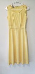 REAL Vintage 1960s Teena Paige Designer Dress Jacket Set YELLOW GREEN Flowers
