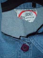 Vintage 70s denim jacket Mod Grunge retro K-Mart Made In Hong Kong 15-16 belted