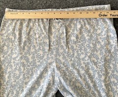 Vanity Fair Womens VTG Sleep Pants Blue Floral Drawstring Elastic Waist Cottage