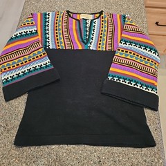 Vintage Broadway Sweater Wmns Sz L 60s 70s Pullover Wide Cuffed Arms Acrylic EUC