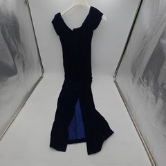 Vintage Dark Deep Blue Velvet Dress by Marlene’s | Unknown Size, Some Loss!!!