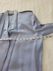 Vintage L.A. GLO Periwinkle Duster Jacket Womens L Studded Pleated Back 80s NWT