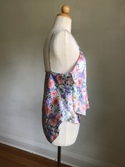 STUNNING VTG DEENA Floral Silky Satin 2pc Camisole Tank & Shorts Lingerie Set M