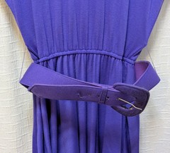 Vintage 1980’s Peter Popovitch Dress XS–S Plum Teal Appliqué Belted Power Look.