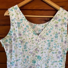 VTG 90s Victoria Holley Cottagecore Floral Fit & Flare Cotton Midi Dress 12